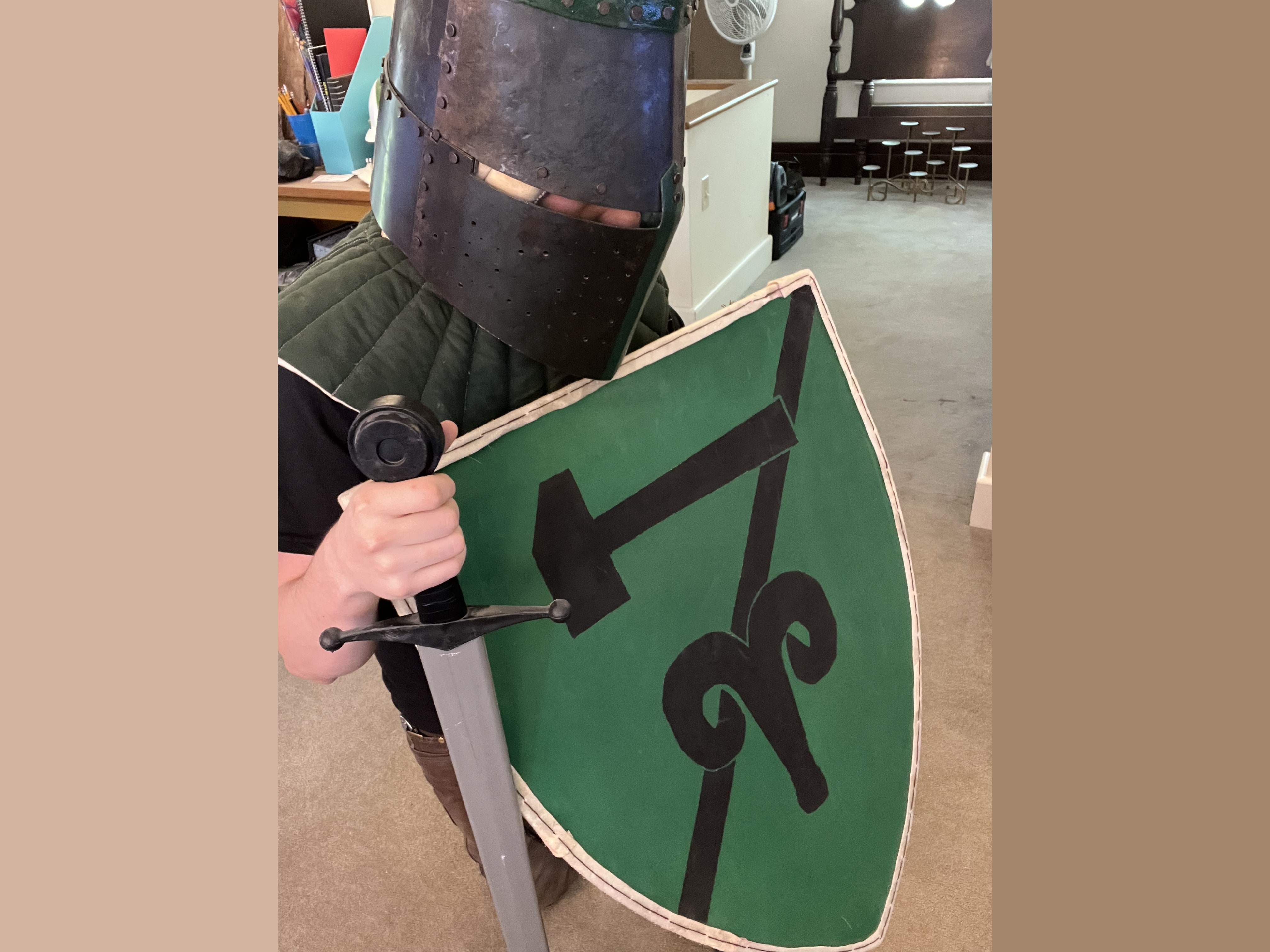 Green Shield with Sword
